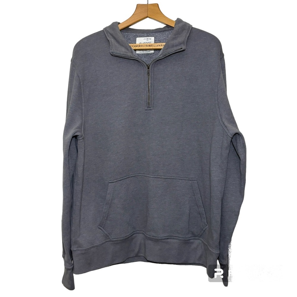 J. Crew Factory Fleece 1/4 zip pullover with kangaroo pocket in grey. Men’s XL